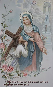 Hail Mary, He who takes up his cross and follows me will be blessed