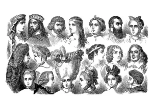 Hair costumes from the 6th century to the 18th century