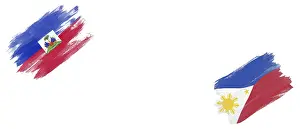 Haiti and Philippines Flags on White Background