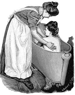 Half-bath, historical illustration from: Anna Fischer Dueckelmann