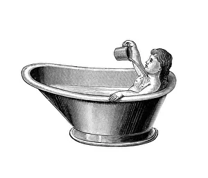 Half-bath, historical illustration from: Anna Fischer Dueckelmann: The woman as a family doctor