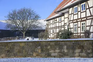 Framed Print : Half-timbered house, Ludersen mountain village snowed in winter after snowstorm Elli Framed Print : Half-timbered house, Ludersen mountain village snowed in winter after snowstorm Elli