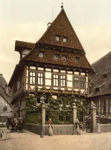 Half-timbered house, wine shop in Hildesheim