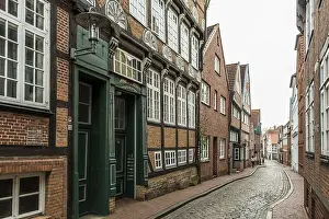 Half-timbered houses and alley in the old town
