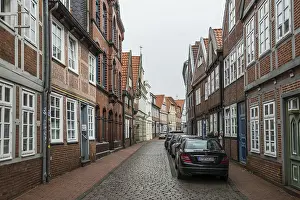 Half-timbered houses and alley in the old town