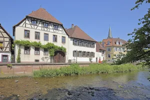 Half-timbered houses on the Bach Alb