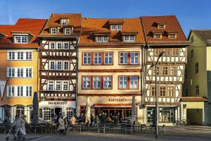 Half-timbered houses on the cathedral square in Erfurt