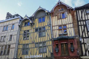 Half-timbered houses in the Rue Emile Zola