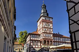 Half-timbered tower and surrounding buildings