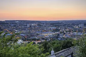 Halifax town at sunset, West Yorkshire England
