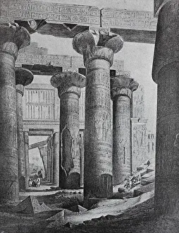 Hall of columns in the temple at Karnak