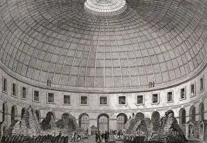 The Halle aux bles, Paris, antique steel engraved print