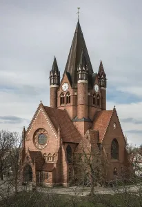 Halles Rathenauplatz Pauluskirche Bildnr 1488 built 1900-03 by Paul Richard Schultze and others View from south