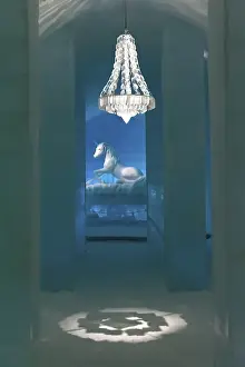Category Scandinavia Prints: Hallway with a chandelier made of ice