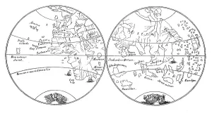 The two halves of the earth after the globe by Behaim