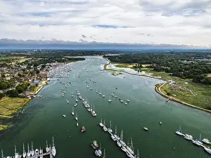 Hamble Point Marina over River Hamble from drone
