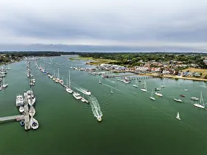 Hamble Point Marina over River Hamble from drone