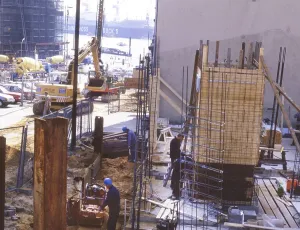 Hamburg. Construction site in the harbour area on 29