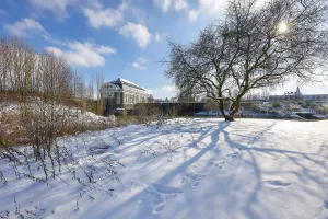 Hamm, North Rhine-Westphalia, Germany - Sunny winter landscape in the Ruhr area
