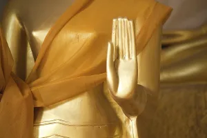 Detail of the hand, Buddha statue in the Big Buddha temple