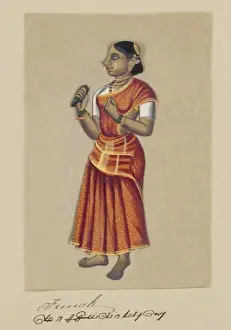 Hand-colored image painted on a thin sheet of mica from a manuscript entitled