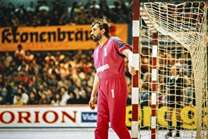 Handball, Bundesliga, handball player, goalkeeper Andreas Thiel from VFL Gummersbach on 17 February 1990, Germany, Europe