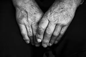 Hands of an elderly man