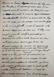 Handwritten letter from King Louis XVI
