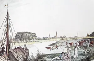 Hannover on the Leine River, historical landscape and townscape