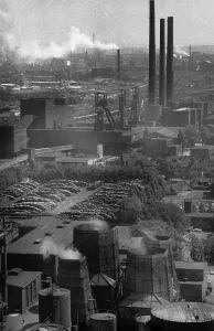 The Hansa colliery in Dortmund from the colliery's coking plant with a view of the colliery grounds on 14