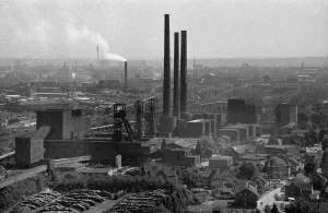 The Hansa colliery in Dortmund from the colliery's coking plant with a view of the colliery grounds on 14