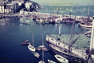 Harbour of Brixham, Devon, England, Uk September 1960