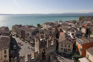 Harbour and historic city at Castello Scaligero castle