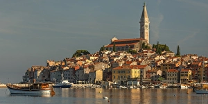 Harbour in the old town with Sveta Eufejima church