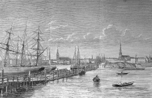 Harbour view of Riga, Latvia, Historic