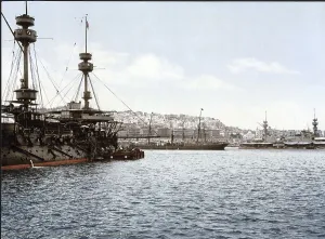 Harbour with warships, Algiers