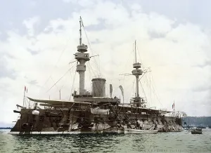 Harbour with warships, Algiers