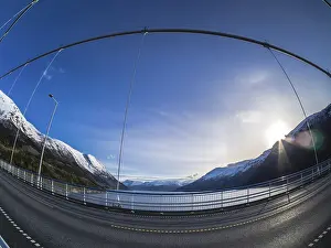 Category Scandinavia Prints: Hardanger bridge, suspension bridge over the Eidfjord