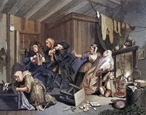The Harlots Progress Expires while the doctors are disputing From the original picture by Hogarth from The Works of