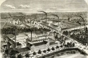 The Hartmann machine factory in Chemnitz, around 1900, Saxony, Germany, digitally enhanced reproduction from a historical original, public domain, Europe
