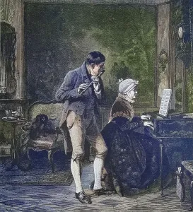 Hausmusik, historical engraving