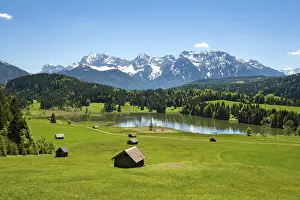 Hay barn in a meadow at Geroldsee