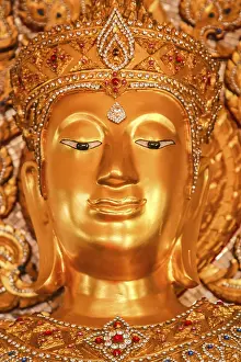 Head of golden Budda in Bangkok, Thailand