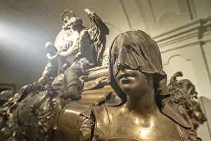 Head of a woman with veil on the sarcophagus of Empress Elisabeth Christine of Brunswick-Wolfenbuettel in the Capuchin