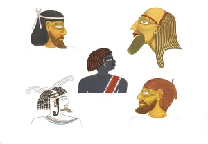 Heads of some foreigners depicted in the preceding plates