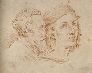 Two heads, Michelangelo and Raphael
