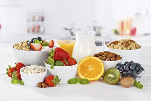 Healthy breakfast strawberry yogurt fruits food muesli fruit yogurt healthy nutrition fruit