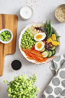 Healthy salad with couscous, carrots