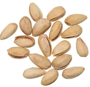 Heap of pistachio isolated on white background