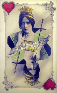 Heart Queen, photomontage of a playing card